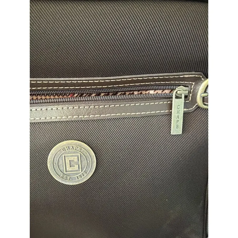 Chaps Ralph Lauren Brown Rolling Business Briefcase Carry-on Overnight Luggage